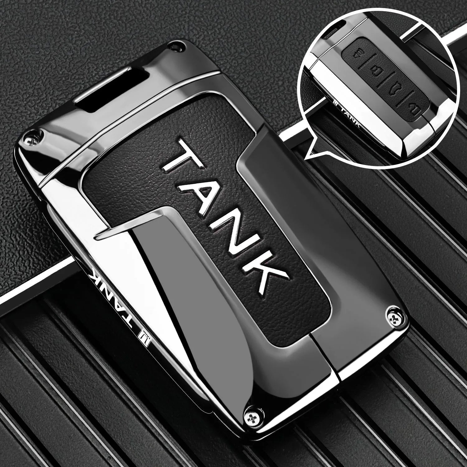 Zinc Alloy Car Key Case for Great Wall GWM WEY TANK 300 500 Tank300 Tank500 Remote Cover Bag Shell Keychain Holder Accessories