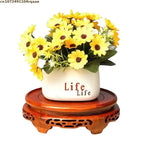 High Quality Miniature Wooden Round Base Figurines Vase Flower Pot Sorting Table Display Stand Tea Sets Pedestal Plant Shelves