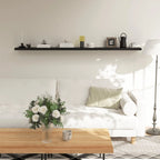 Floating Shelves with Invisible Bracket, Rustic Wood Wall Mounted Shelves Set of 4, Hanging Wall Shelves Display for Room Wall D