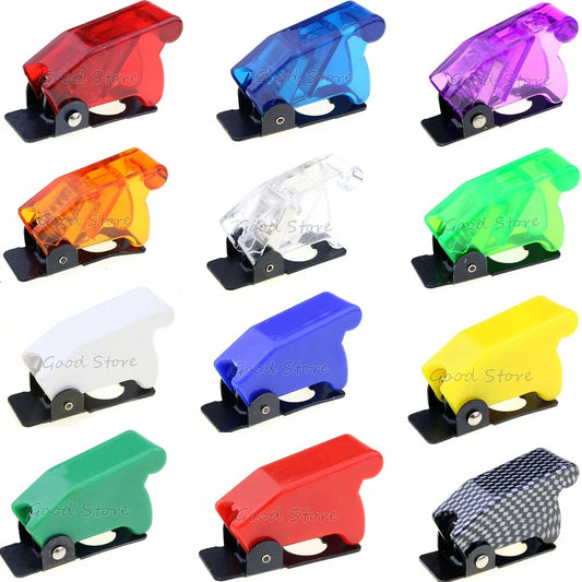 1PCS Auto Car Boat Truck Illuminated Led Toggle Switch's Safety Aircraft Flip Up Cover Guard Red Blue Green Yellow White