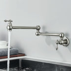 Baokemo Folding into the Wall Faucet 304 Stainless Steel Universal Rotation Faucet Kitchen Concealed Single Cold Faucet