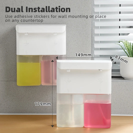 New Automatic Dishwashing Liquid Sensor Kitchen Double Head Gel Foam Hand Sanitizer Soap Dispenser Wall Hanging