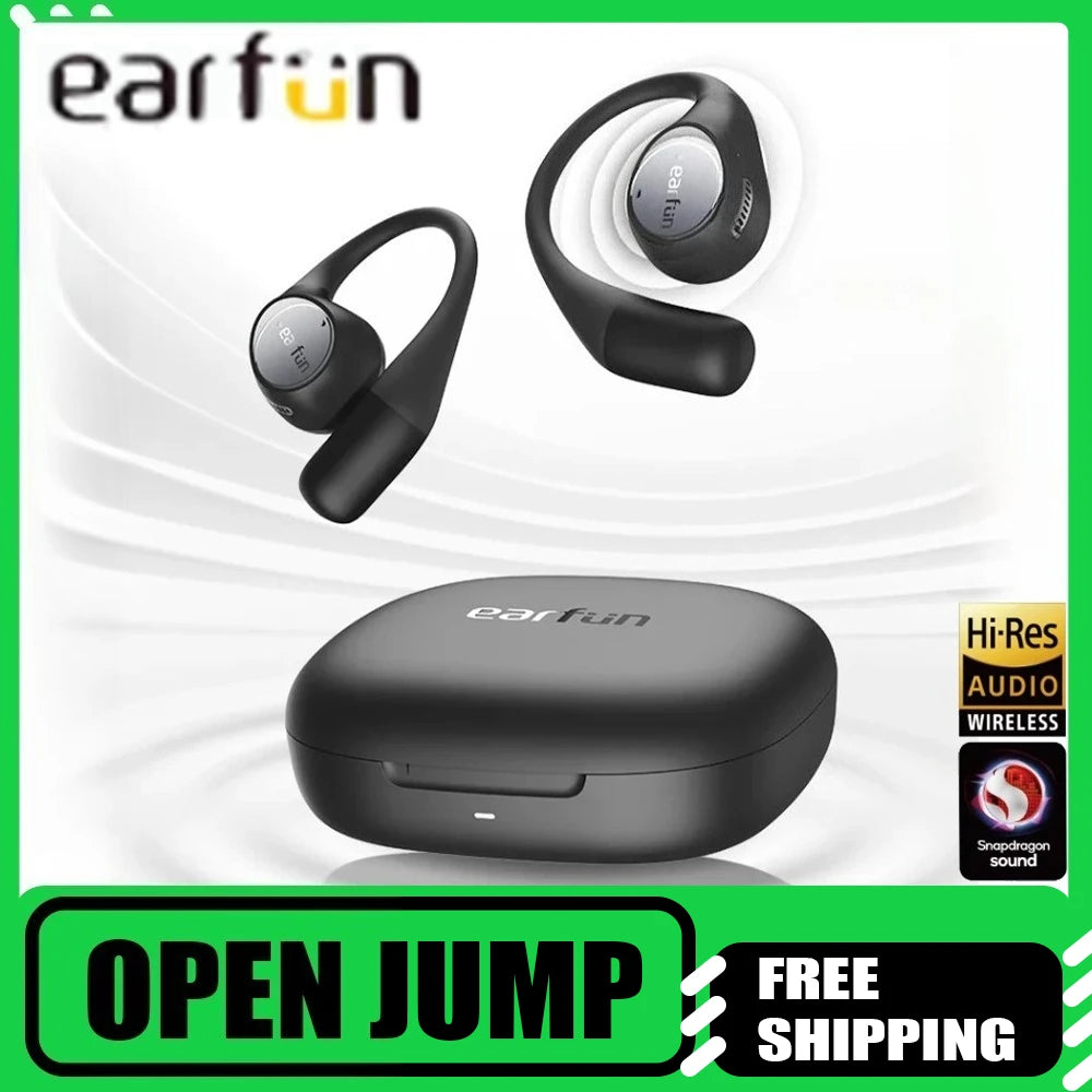 EarFun Open Jump Open-Ear Wireless Earbuds 4-mic AI Noise Cancellation Low Latency 3D Panoramic Spatial Custom Sports Headset