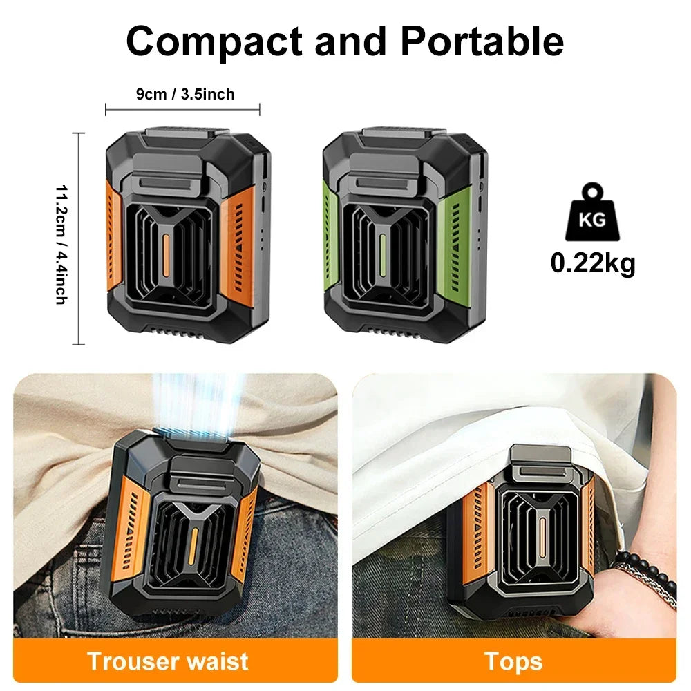 Portable Waist Fan, Rechargeable Hanging Neck Fan, Wearable Belt Shirt