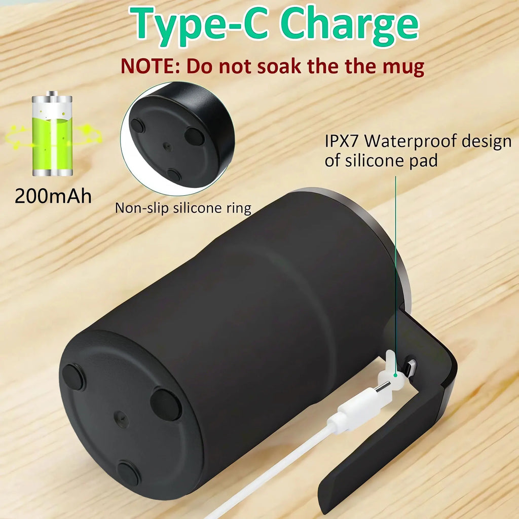 New USB Rechargeable Automatic Magnetic Cup Electric Coffee Milk Self Mixing Mug Home IP67 Waterproof Food Safe 380ML Coffee Mug
