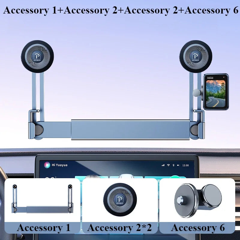Hipacool Dual-position Car Screen Phone Holder Bracket Aluminum Alloy Adjustable for Tesla Model 3 Highland Y Car Accessories