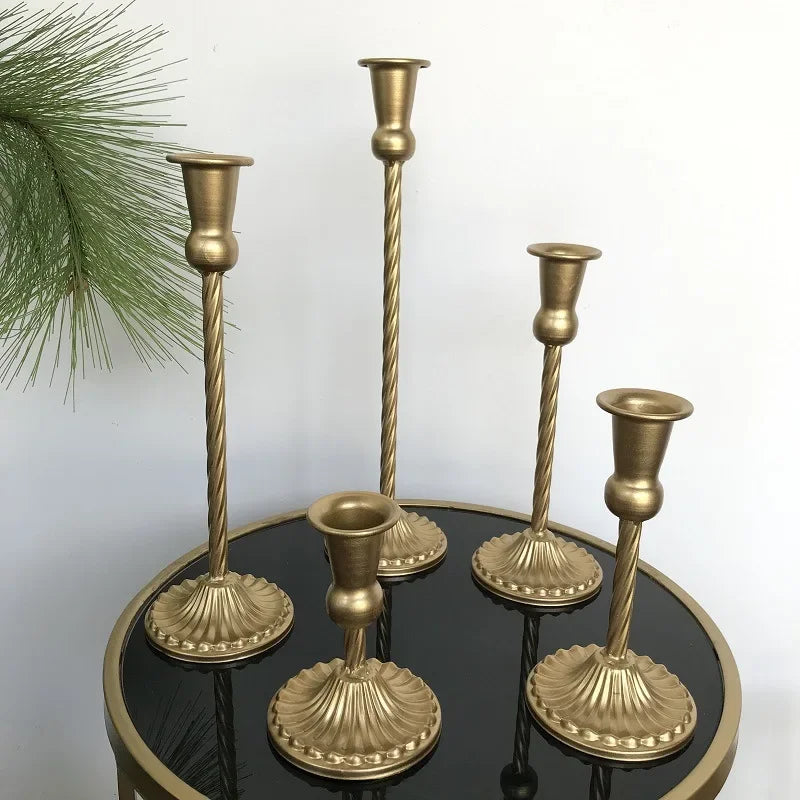 Single Headed Metal Candlestick Romantic Wedding Decorations Iron Art Candle Holders Living Room Candlelight Dinner Decoration