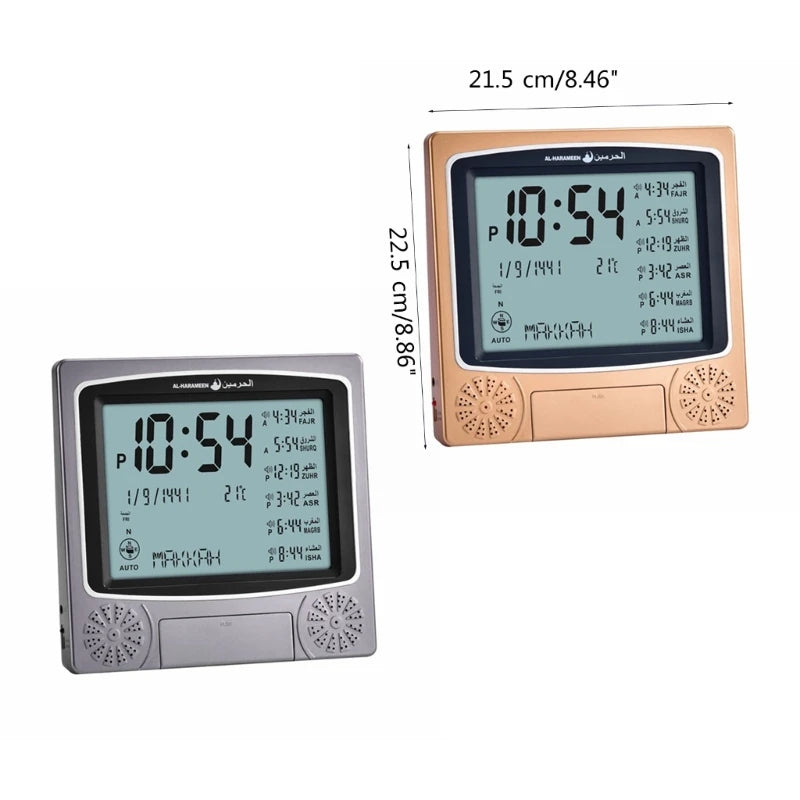 Desk Clock Islamic Azan Alarm Clock Desktop Prayer Reminder Clock HA-4010 Bedside Decorative Living Room Home Decoration