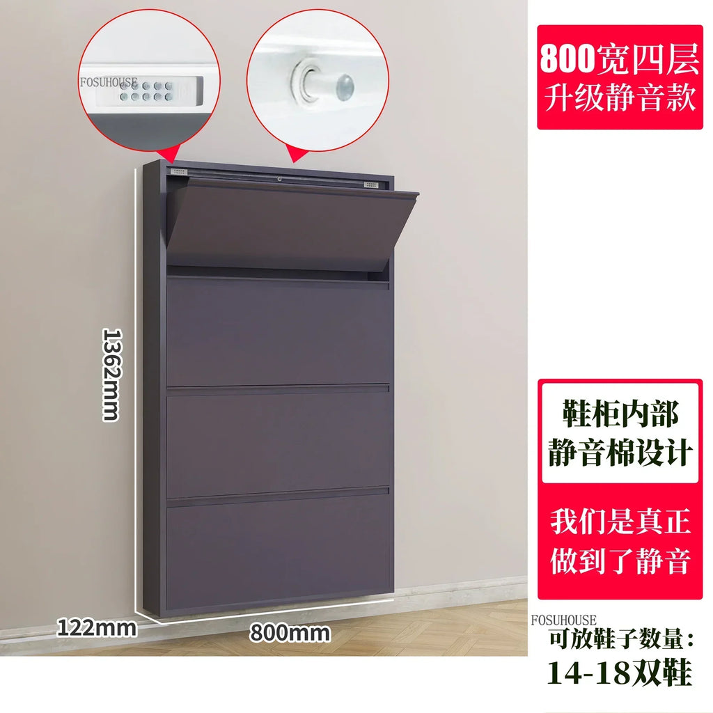 Narrow Shoe Rack Home Aesthetic Living Room Furniture Tilted Vertical Wooden Storage Hallway Shoe Cabinets n