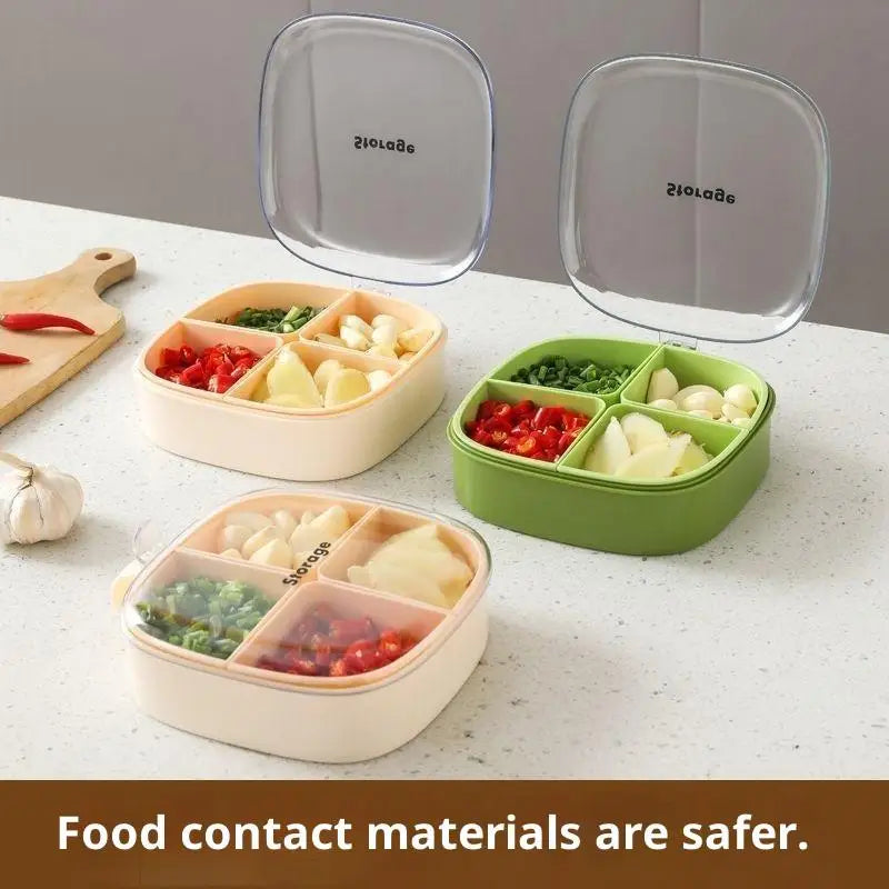 Kitchen Onion Garlic Ginger Preservation Box Refrigerator Freezing Separator No Odor Cooking Storage Box Sealed Drainage Storage