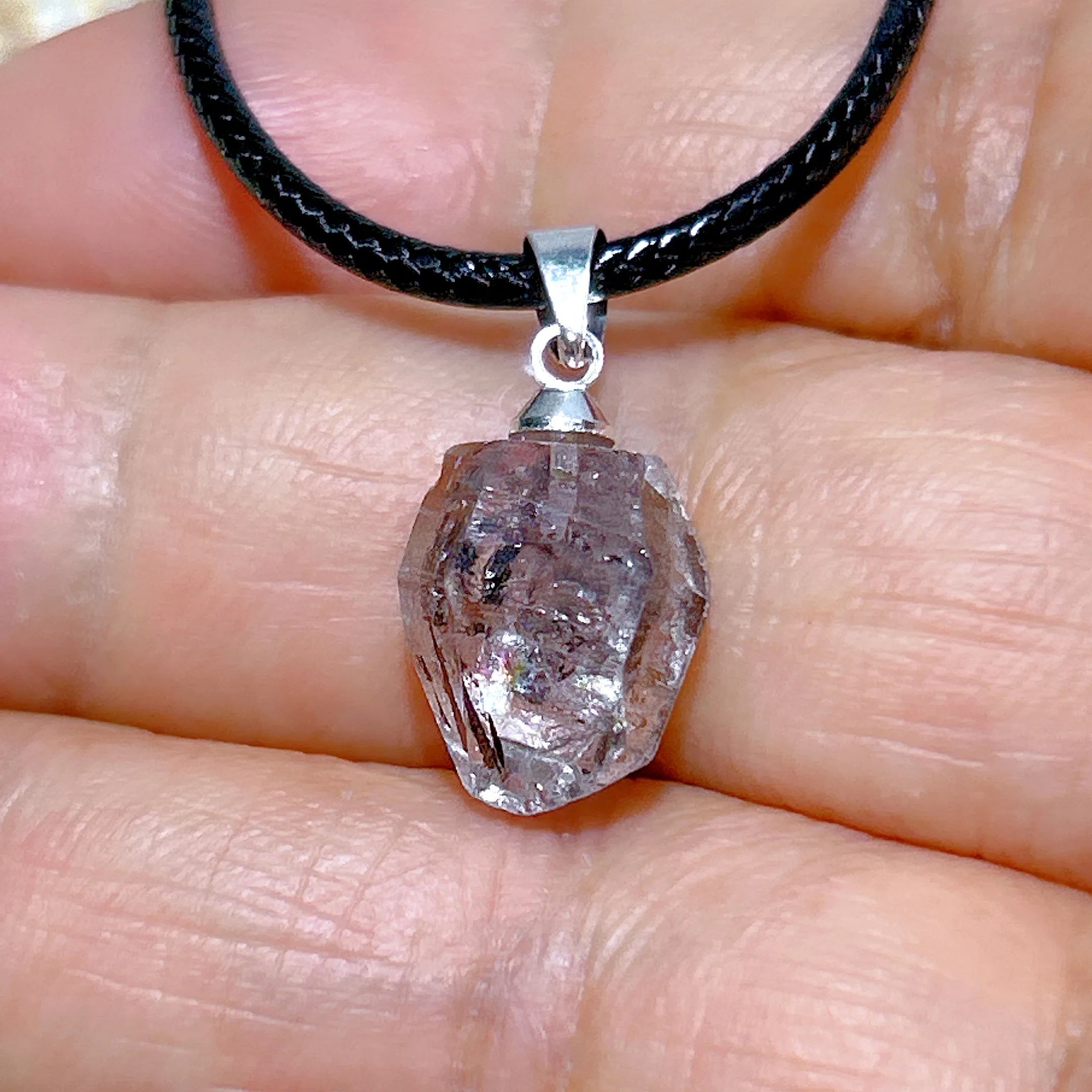 Natural Crystal Herkimer Diamond Pendant Hang Stone Gemstones Mineral Energy Reiki Home Decorations Gift Ore Crystals