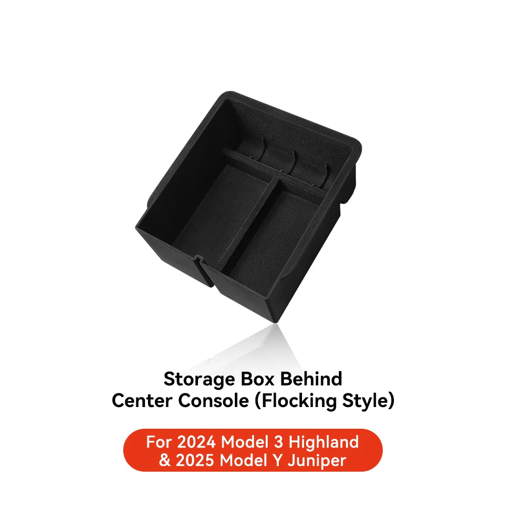 YZ For Tesla Model 3 Highland 2024 Model Y Juniper 2025 Storage Box Center Armrest Hidden Box Cup Holder Organizer Accessories