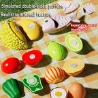 Children Pretend Play Cut Fruit Game Simulation Kitchen Toy Play House Make Pizza Vegetables Cook Set Girl Interactive Toys Gift