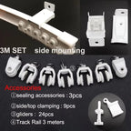 Flexible Ceiling & Wall Mounted Curtain Track Rail Bendable Plastic Steel Design for Bay Windows/Balcony 1-10M White Noise-Free