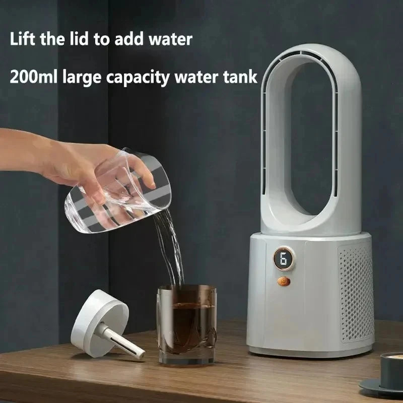 2025 New Bladeless Fan Leafless Spray Fan Usb Mute Desktop Bedroom Nig