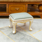 European Fabric Pouf,Modern Round Tea Table Stool, High-Quality Manicure Seat, Living Room Sofa Side Ottoman, Versatile Seating.