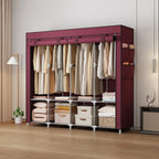 Portable Closet Large Household Multi-laye Economy Fabric Wardrobe Dustproof Rental Room Single Person Closet Clothes Organizer
