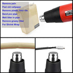 NEWACALOX Heat Gun,Variable Temperature Settings 100~650℃ Fast Heat Hot Air Gun for Vinyl Wrap, Crafts, Shrink Tubing