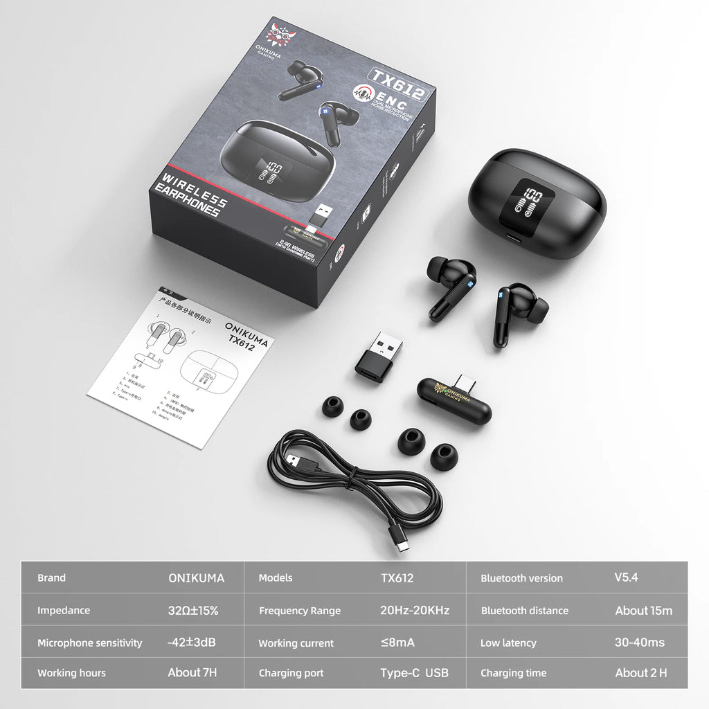 ONIKUMA 2025 New TX612 Dual-mode Cool RGB Gaming Headphones with High-definition Call Sound Quality and Low Latency for Gaming