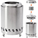 Mini Smokeless Stove Stainless Steel Burner Heater Tabletop Fire Pit Wood Burning Or Pellet Fueled Stove for Outdoor Camping BBQ
