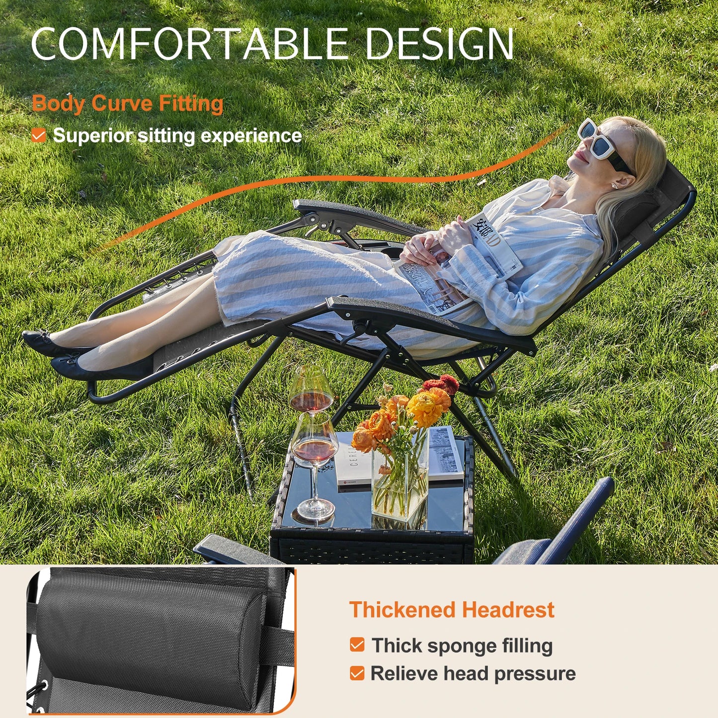 Zero Gravity Recliner Chair Set (2-Pack)