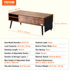 VEVOR Lift Top Coffee Table Round/Rectangle Coffee Table with Extra Storage Pockets Pop Up/Flipable Coffee Table for Living Room