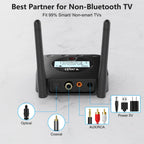1Mii B06TX+ Bluetooth 5.2 Transmitter Aptx LL/HD/Adaptive,3.5mm AUX Bluetooth Adapter for PC/TV/Home Stereo,Plug n Play【Update】