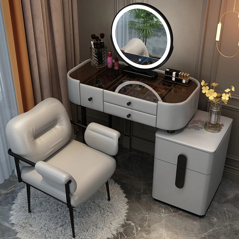 White Bedroom Vanity Table Makeup Mirror Chair Modern Organizer Dressing Table Cosmetics Cheap Penteadeira Trendy Furniture