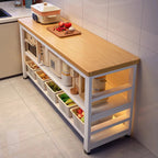 Kitchen Shelves Floor To Ceiling Multi Layer Household Multi Functional Storage Shelves Microwave Oven Storage Shelves