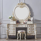 Solid wood dresser bedroom white princess dressing table luxury assembly dressing table large apartment furniture French style