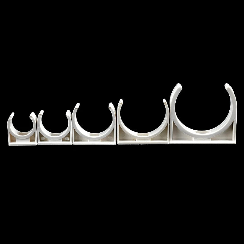 20/25/32/40/50mm White PVC Pipe Clamp UPVC Tube Holder Garden Water Pipe Connector U-shaped Clips Aquarium Fish Tank Accessories