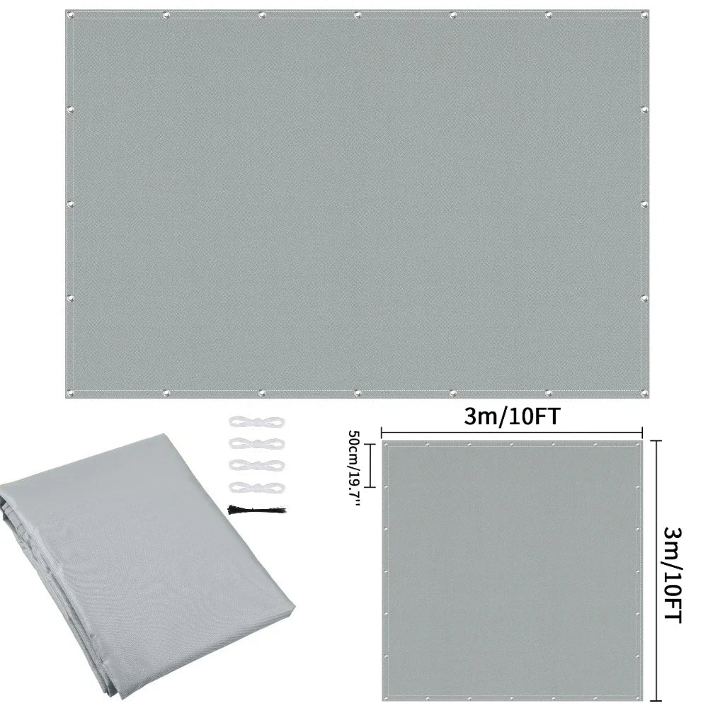 Waterproof Sun Shade Cloth with Grommets Rectangle Square Patio Sun Screen Pergola Shade Sail Canopy Cover Tarp Screens