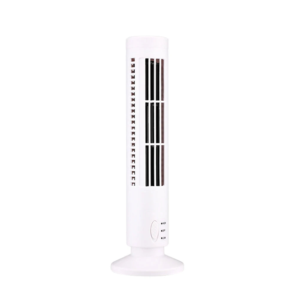 LED Tower Fan Bladeless Cooling Fan 2 Gear Speed Mini Vertical Conditi