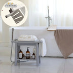 Non-Slip Shower Stool, Mold-Resistant Storage Seat, Double-Decker Bath Bench with Organizer, Mobile Entryway Changing Bench