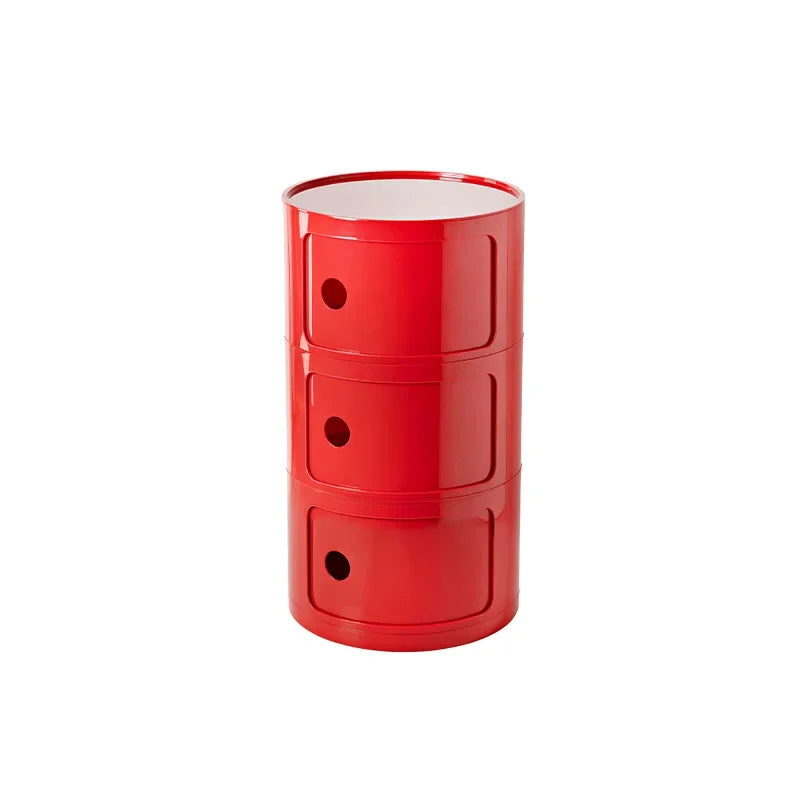 Creative Bedroom Bedside Table Modern Minimalist Round Storage Small Cabinet Large Capacity Plastic Side Cabinet