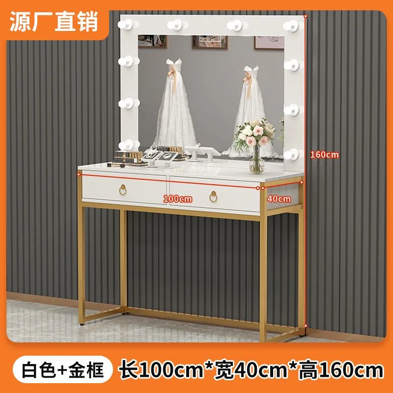 Photo studio dresser with lamp mirror integrated training school makeup table, hairdresser, beauty salon, wedding dress shop,