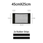 Car Trunk Net Car Double Storage Network Bag Auto Seat Back Fixed Mesh Pocket Universal Car Elastic Velcro Straps Net Organizer