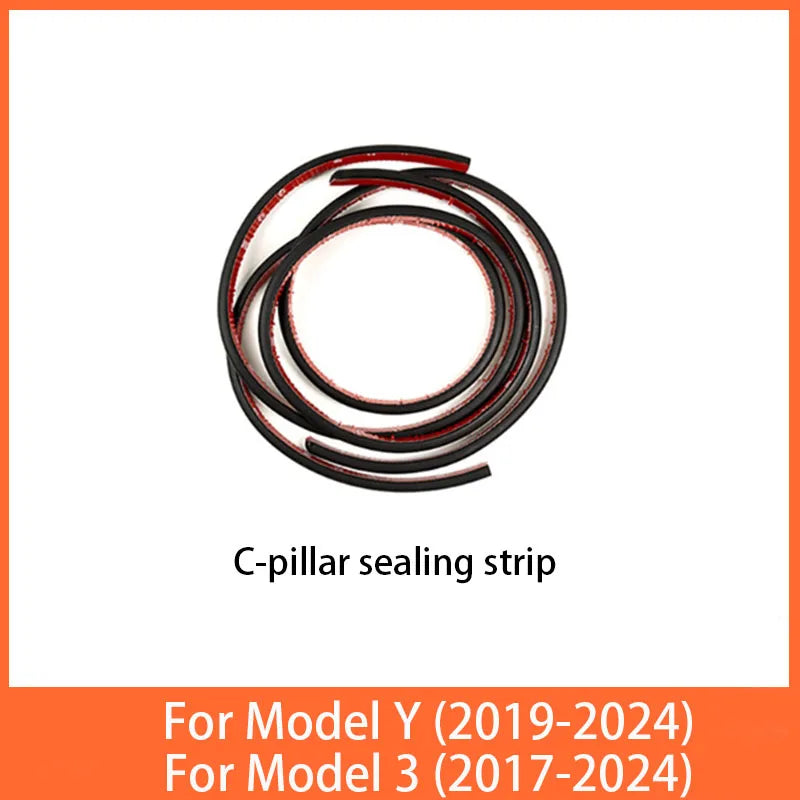 Door Seal Soundproof Kit For  Tesla Model 3 Y  2017-2025 Rubber Weather Draft Seal Strip Wind Noise Kit Front Trunk Cover Strip