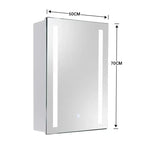 LED Illuminated Anti-fog Wall Mounted Mirror Cabinet Touch Switch with Shaver Socket,500x700MM