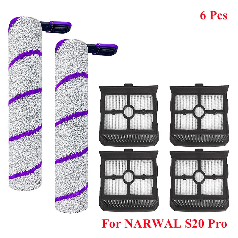 For Narwal S20 Pro Cordless Vacuum Cleaner Spare Parts Main Side Brush Hepa Filter Mop Pad Dust Bag Replacement Accessories