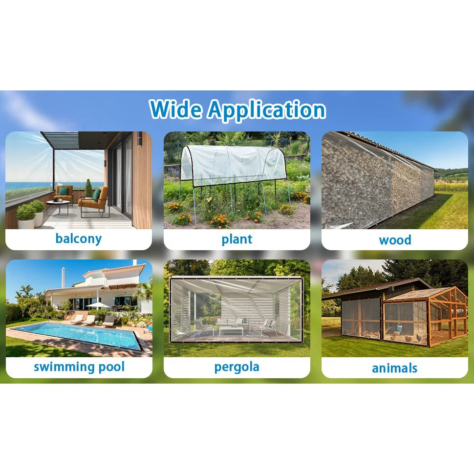 Outdoor waterproof awning, transparent plastic film, rainproof cold insulation transparent cloth