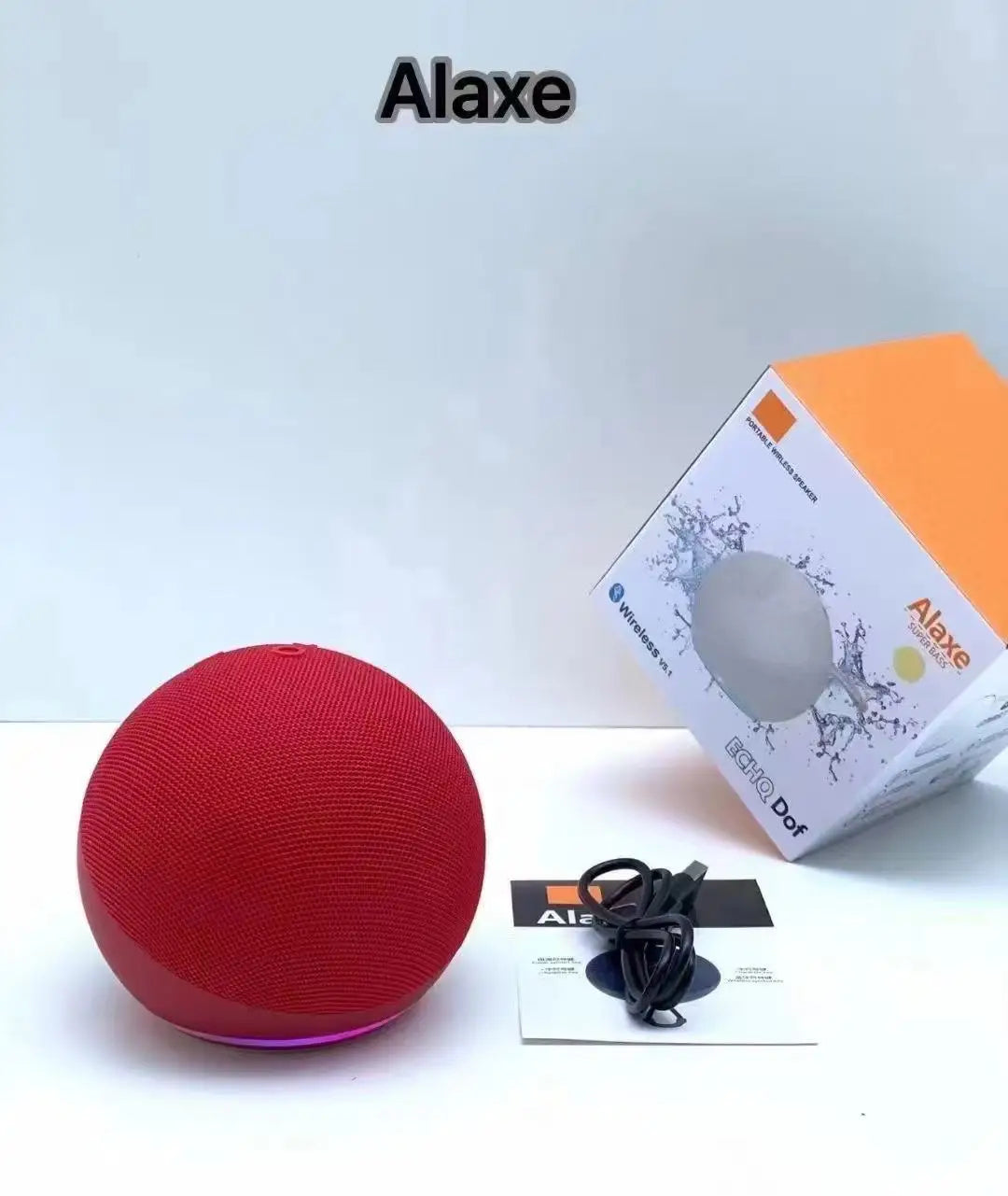 Alaxe Wireless Bluetooth Speaker with 360° Surround Sound IPX4 Waterproof Speaker RGB Lights Portable Subwoofer for Party Travel