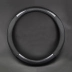 PU Leather D-shaped Steering Wheel Cover with Carbon Fiber Pattern Inner Circle – Non-Slip Sporty Grip for Car Steering Wheels