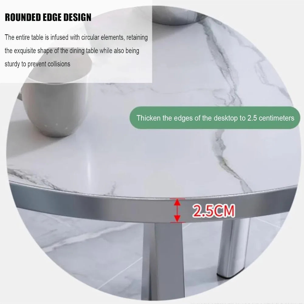 Modern Round Dining Table Set with 4 Chairs