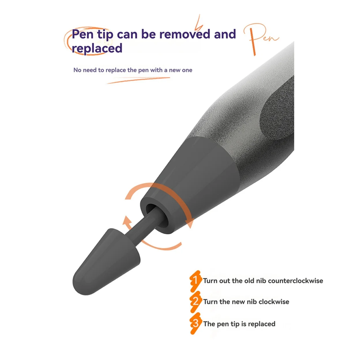 A01R 4096 Stylus Pen for Remarkable Paper Pro Stylus with Eraser 4096 Pressure-Sensitive Magnetic Touch Screen Stylus