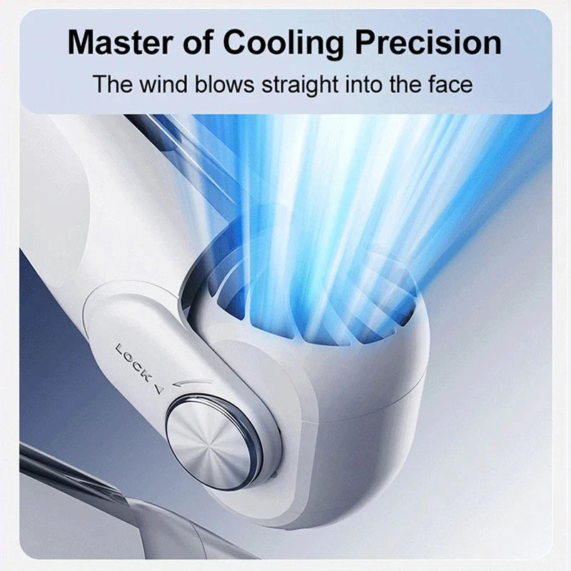Portable Neck Mounted Fan, USB Charging, Adjustable Bladeless Turbine