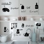 Food tableware English kitchen creative detachable PVC wall stickers decorate and beautify the room living room stickers