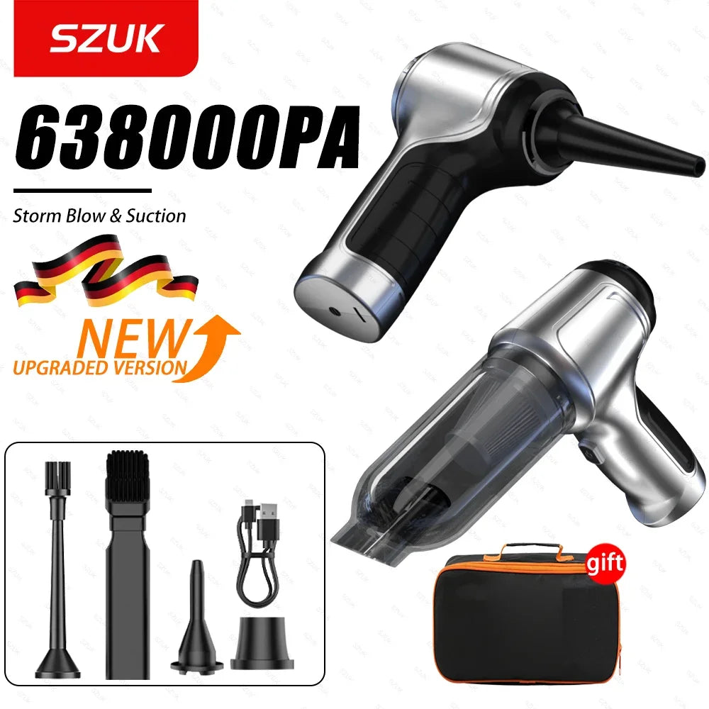 SZUK 638000Pa Car Vacuum CIeaner Wireless Mini Handheld Cleaning Machine Powerful Portable Blower Vacuum Cleaner for Car Home