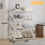 Home Shoe Shelf Organizer Sturdy 4 Tier Shoe Rack Foldable Dustproof Storage for Entryway Bedroom Closet Space Saving Organizer