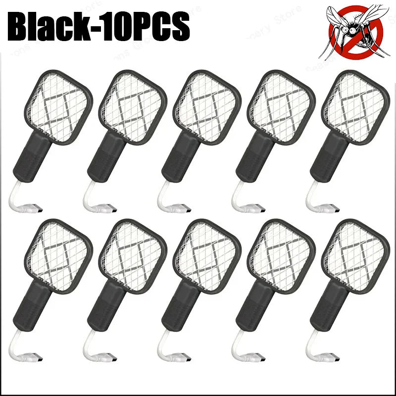 USB Mosquito Swatter Trap Electric Shock Mini Fly Bug Zapper UV Light Portable Insect Racket for Bedroom Pest Control